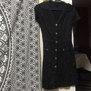 Black button up dress
